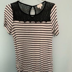 Black & White Striped Maternity Shirt